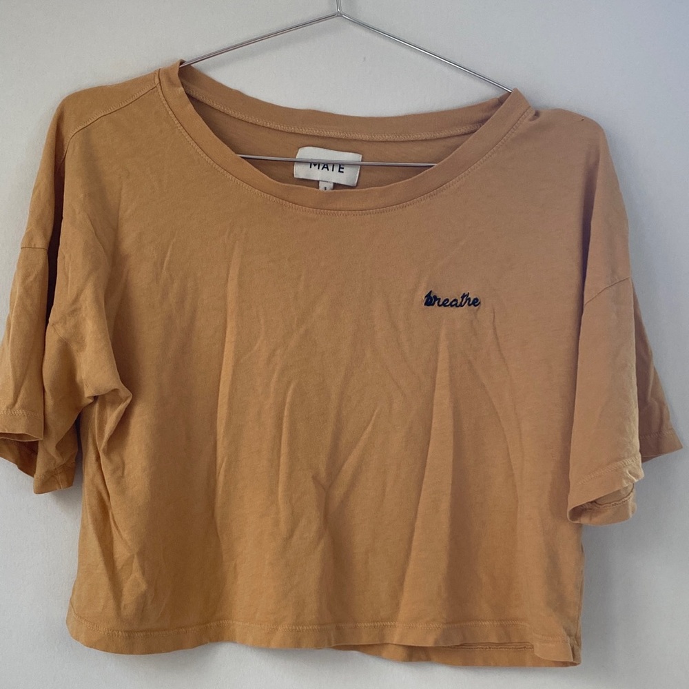 MATE the Label gold yellow breathe Short Sleeve cropped boxy Tee